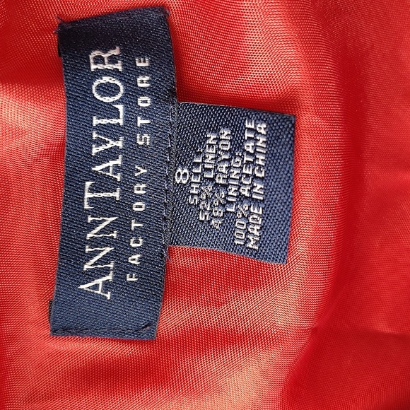 Ann Taylor Dark Coral A Line Knee Skirt Size 8 Hidden Side Zipper Flowy - Picture 7 of 8